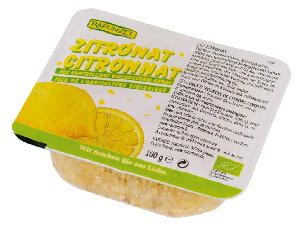 Bio Kandovaná citrónová kůra 100g Rapunzel – Obchodiště.cz