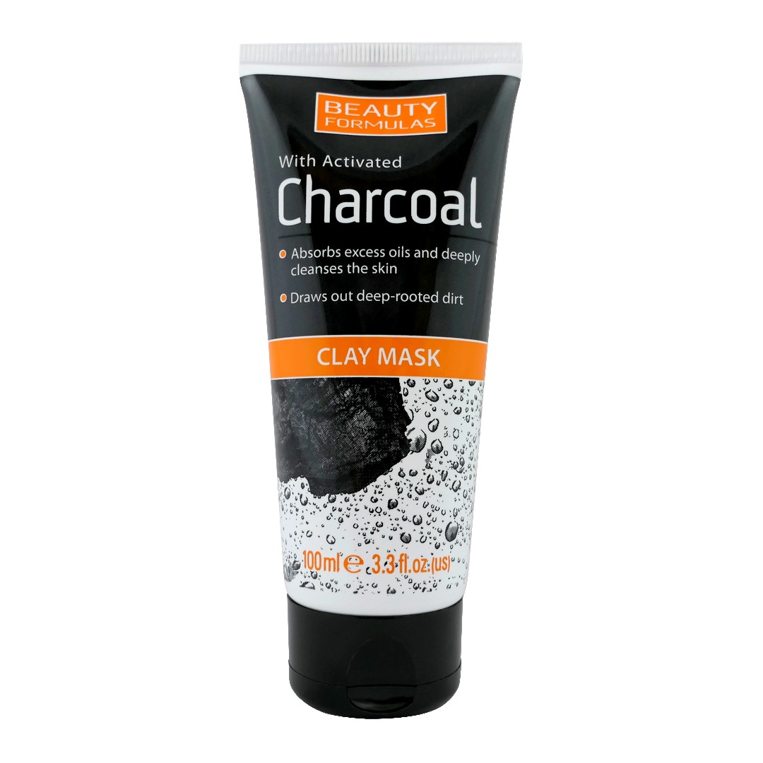 BEAUTY FORMULAS CLAY MASK CHARCOAL Jílová maska na obličej 100ml