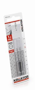 KRT011301 – 2 ks HSS Vrtáků do kovu HEX 1.5 x 61 mm