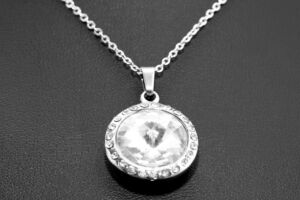 S2072 Řetízek + krystalkový přívěsek z chirurgické oceli