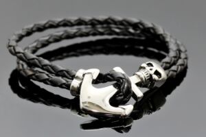 S2074 Náramek BLACK S KOTVOU – chirurgická ocel