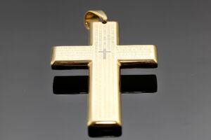 S2128 KŘÍŽ z chirurgické oceli GOLD 6,7cm