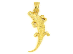 S2133 Přívěsek KROKODÝL GOLD z chirurgické oceli