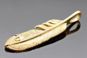 S2166 Přívěsek PÍRKO GOLD z chirurgické oceli 6,5 cm