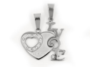 S2182 Přívěsek pro dva LOVE – chirurgická ocel