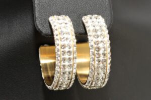 S2219 ŠIROKÉ TŘPYTIVÉ KRUHY GOLD z chirurgické oceli 3cm