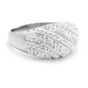 S2238 Prstýnek z chirurgické oceli s krystalky