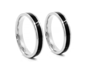 S2248 Prstýnek z chirurgické oceli SILVER/BLACK