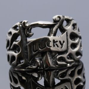 S2264 Masivní prsten LUCKY z chirurgické oceli