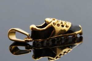 S2268 Přívěsek KOPAČKA GOLD/BLACK z chirurgické oceli