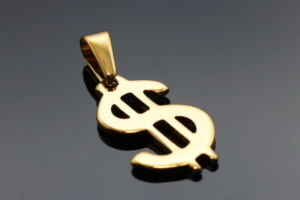 S2271 Přívěsek GOLD DOLLAR z chirurgické oceli