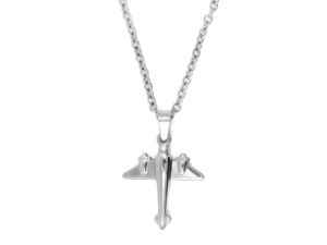 S2252 Přívěsek LETADLO + řetízek z chirurgické oceli