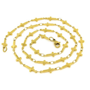 S2303 Řetízek s KŘÍŽKY GOLD 50/0,5 cm