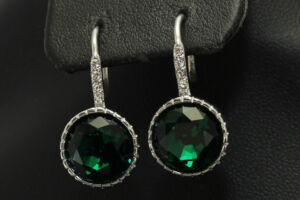 S2294 GREEN náušnice z chirurgické oceli