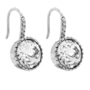 S2296 ČIRÝ KRYSTAL náušnice z chirurgické oceli