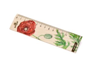 Lesní svět Dřevěné pravítko 15 cm – Vlčí mák