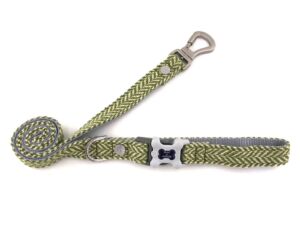 Vodítko zelená rybí kost tweed