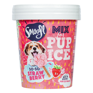 Jahodová zmrzlina pro štěňátka