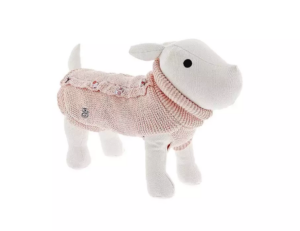 Svetr s kožešinkou růžový 27cm