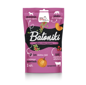 Hovězí tyčinky pro psy s dýní a brusinkou