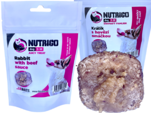 NUTRIGO Králík s hovězí omáčkou, S-M, 150g
