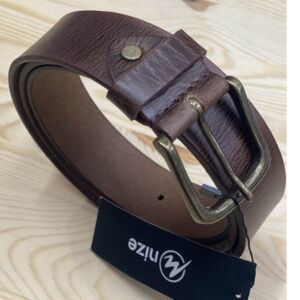 Pánský kožený pásek ŽÍHANÝ HNĚDÝ