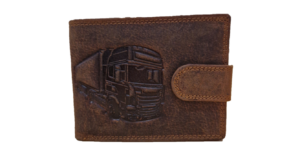 Pánská kožená peněženka se zapínáním hnědá – KAMION