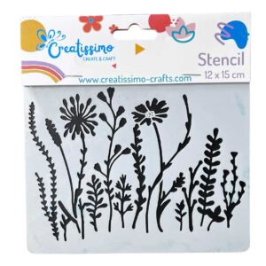 Creatissimo – plastová šablona Květinová zahrada 12 x 15 cm