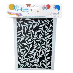 Creatissimo – plastová šablona listy na pozadí 15 x 20 cm