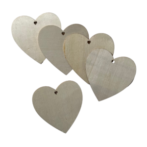 Srdce dřevěné s dírkou 10 cm