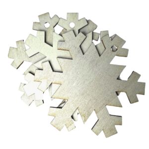 Creatissimo – dřevěný výřez ve tvaru vločky s dírkou 10 cm sada 3 kusů