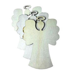 Creatissimo – dřevěný výřez ve tvaru andílka 10 cm sada 3 kusů