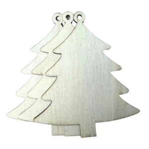 Creatissimo – dřevěný výřez ve tvaru Vánočního stromečku 10 cm sada 3 kusů