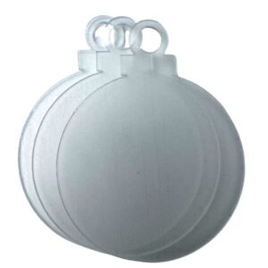 Creatissimo – Vánoční baňka akrylová čirá na zavěšení  10 cm (3ks)