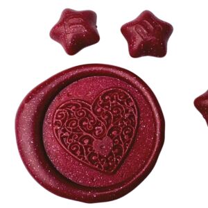 Creatissimo – Vosk pro pečetění ve tvaru Hvězdičky Metalická červená – 50 g