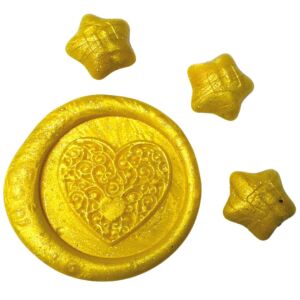 Creatissimo – Vosk pro pečetění ve tvaru Hvězdičky Metalická zlatá  – 50 g