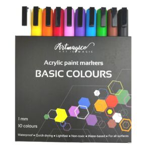 Artmagico akrylové popisovače s jemným hrotem – základní  – 10 ks | 80487