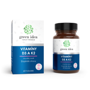 VITAMÍNY D3 a K2 – tobolky 60 ks – Green idea