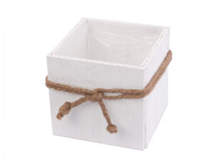 Obal dýhový 9 cm čtverec bílý