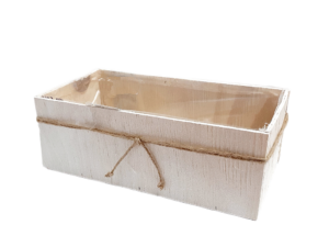 Truhlík dýhový 22 x 11 cm obdélník bílý