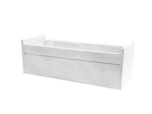 Truhlík dřevěný 25 x 8 cm obdélník bílý