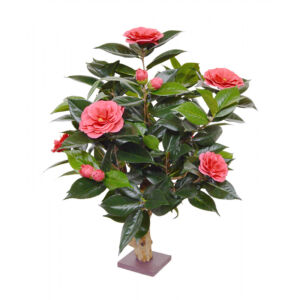 Umělý strom Camellia na kmeni (65cm) – růžový