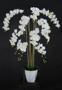 Umělá rostlina Orchidej Phalaenopsis (160cm) – bílá