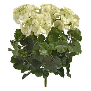 Umělá rostlina Pelargonie XL (40cm) bílá- UV
