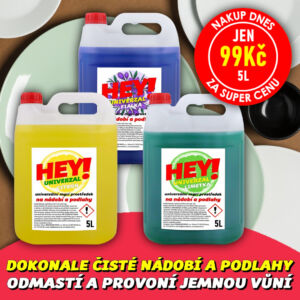 HEY! UNIVERZAL – Univerzální mycí prostředek na nádobí a podlahy – KANYSTR 5L