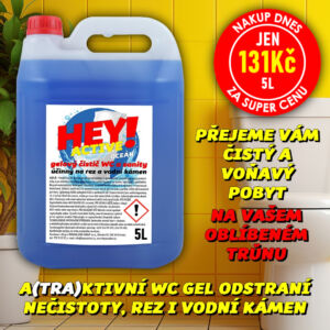 HEY! ACTIVE Gelový čistič WC a sanity – KANYSTR 5L – OCEÁN (modrá)