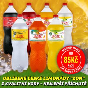 ZON LIMONÁDA s příchutí – KARTON PET 6×2L