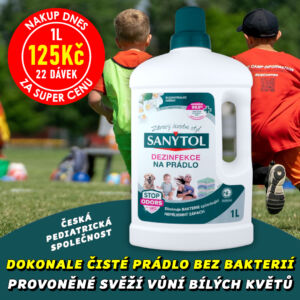 SANYTOL DEZINFEKCE NA PRÁDLO 1L (22dávek) – S VŮNÍ BÍLÝCH KVĚTŮ