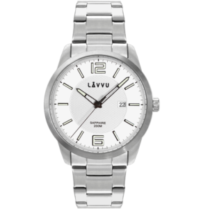 LAVVU 20 ATM Pánské hodinky se safírovým sklem DYKKER Silver