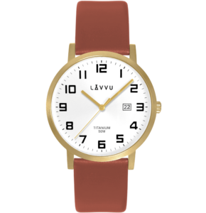 LAVVU Extrémně lehké titanové hodinky TITANIUM LYNGDAL Gold